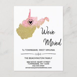 *~* STATE WEST VIRGINIA New Home Address Moving * Announcement Postcard