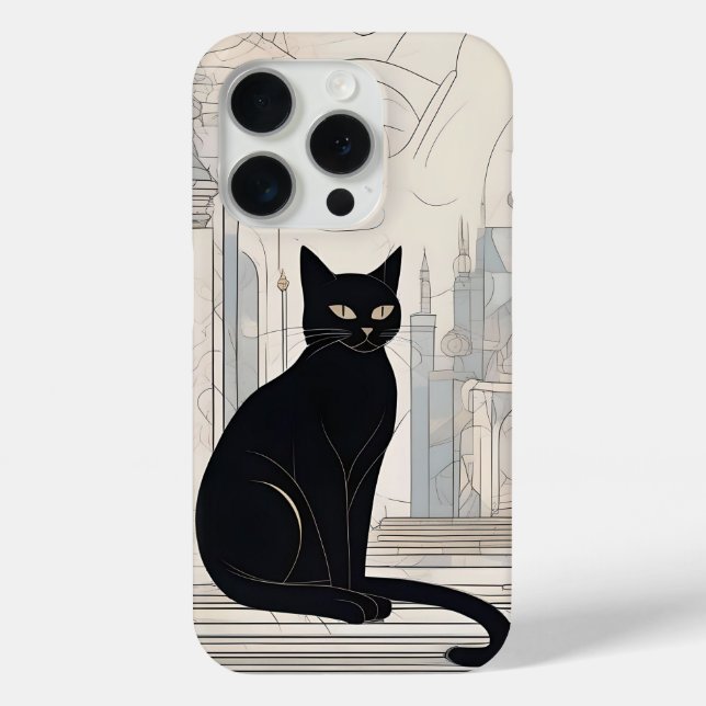Stately black cat, digital art Case-Mate iPhone case (Back)