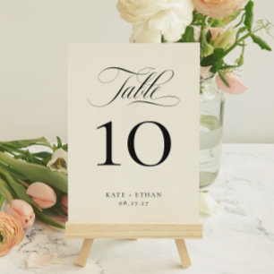 STATELY CALLIGRAPHY Table Number Card