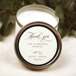 STATELY CALLIGRAPHY Wedding Thank You Classic Round Sticker