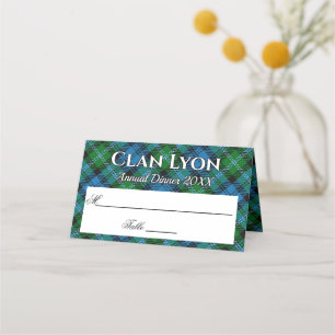 Stately Clan Lyon Tartan Motto Place Card