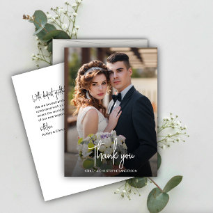 Stately Elegant Photo Wedding Thank You Card