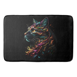 Stately Feline Profile  Bath Mat