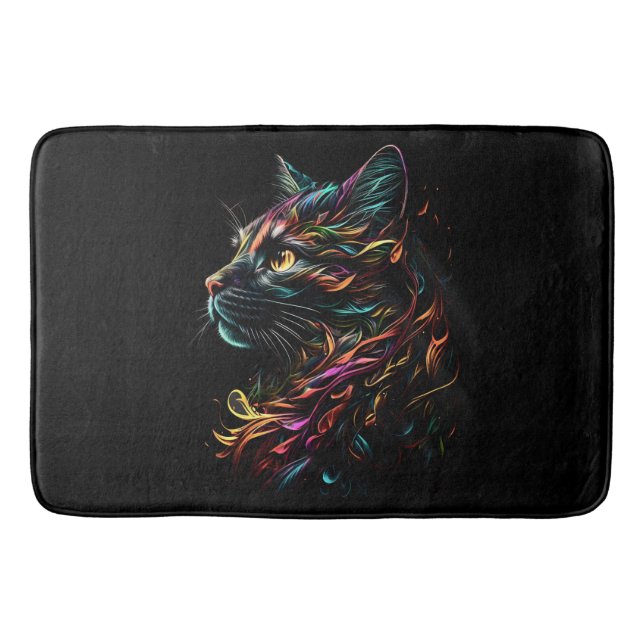 Stately Feline Profile  Bath Mat (Front)