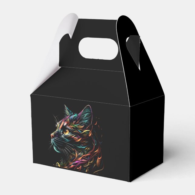 Stately Feline Profile  Favour Box (Front Side)