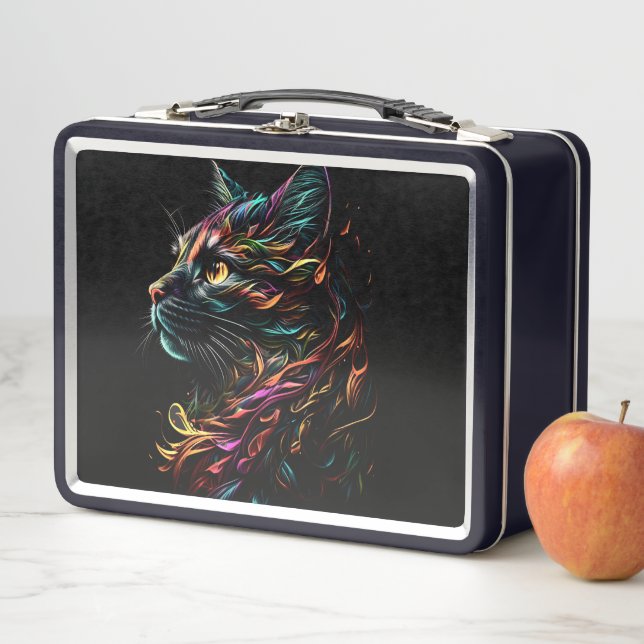Stately Feline Profile  Metal Lunch Box (In Situ)