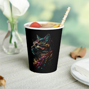 Stately Feline Profile  Paper Cups