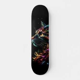 Stately Feline Profile Skateboard
