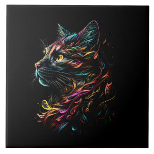 Stately Feline Profile  Tile