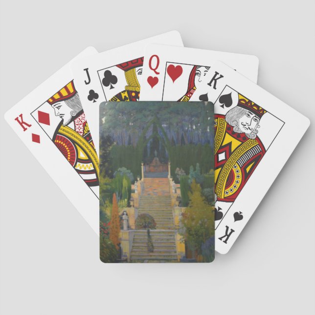 Stately Garden in Mallorca (by Santiago Rusiñol) Playing Cards (Back)