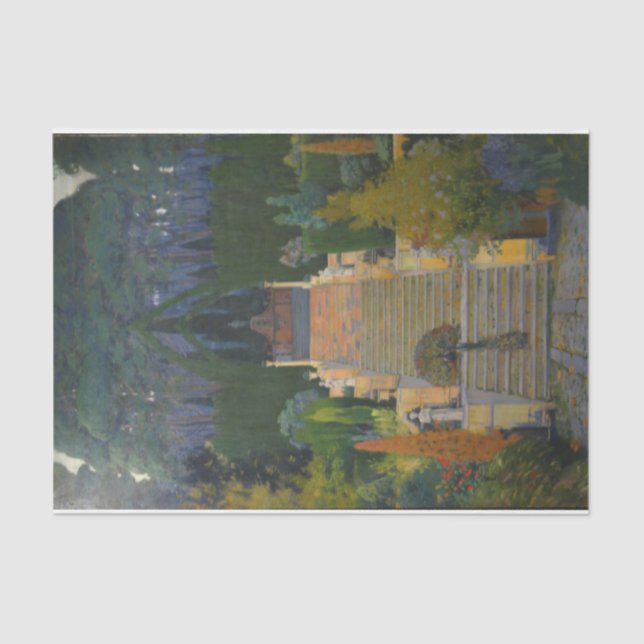 Stately Garden in Mallorca (by Santiago Rusiñol) Tissue Paper (Front)
