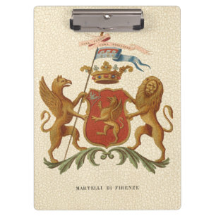 Stately Heraldic Badge with Griffin and Lion Clipboard