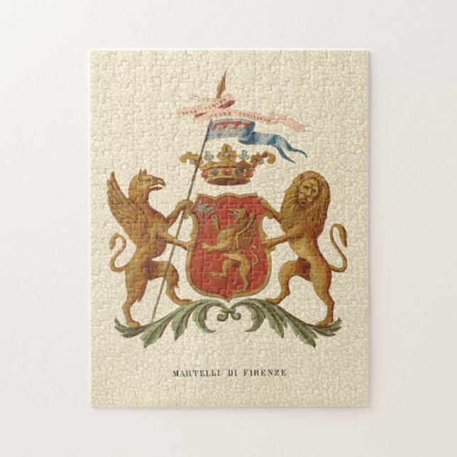 Stately Heraldic Badge with Griffin and Lion Jigsaw Puzzle (Vertical)