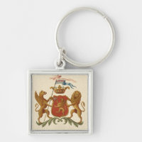 Stately Heraldic Badge with Griffin and Lion