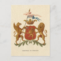 Stately Heraldic Badge with Griffin and Lion
