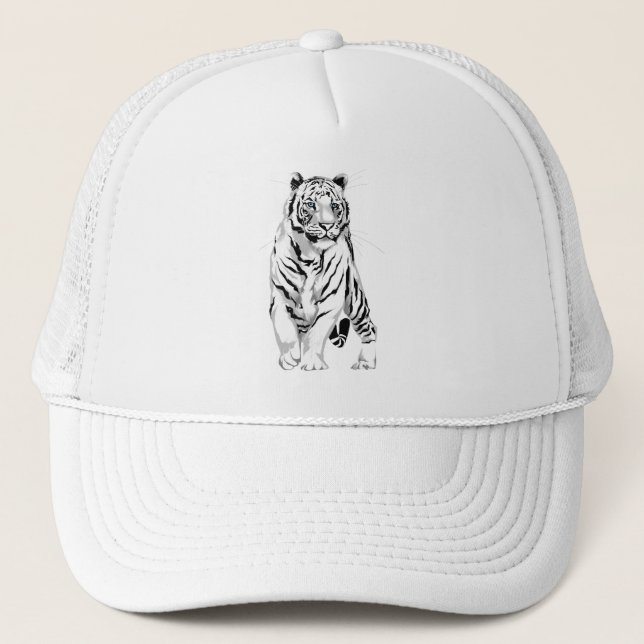 Stately White Tiger Hat (Front)