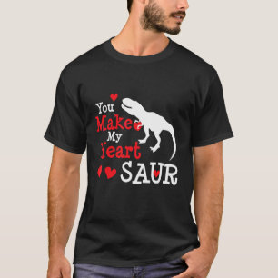 Statement Dinosaur Valentine's Day In Love Heart T-Shirt