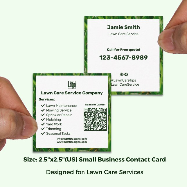 Statement Garden Maintenance Logo QR Code  CTA  Square Business Card (Statement Garden Maintenance Logo QR Code CTA Square Business Card, Size: 2.5"x2.5")