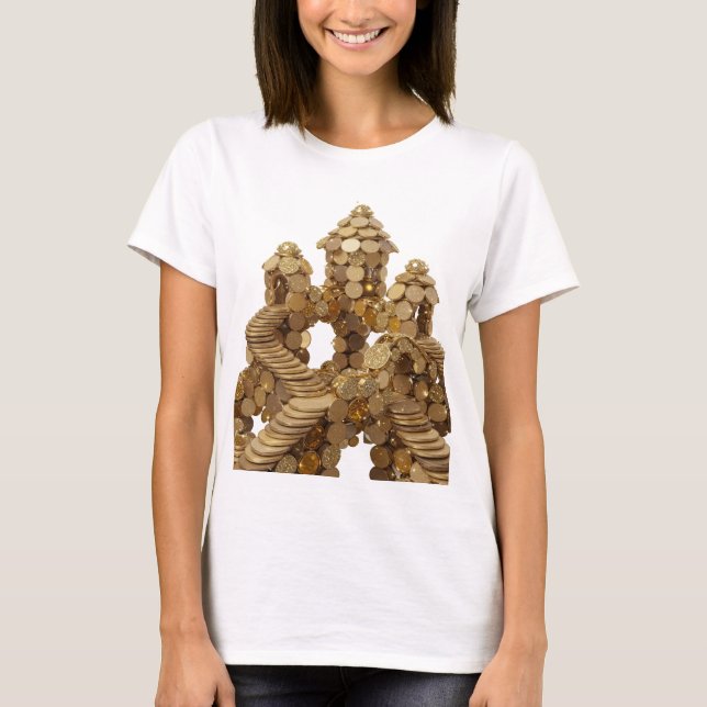Statement Gold ABSTRACT ART Design T-Shirt (Front)