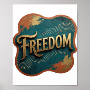 Statement Gold FREEDOM Design Poster
