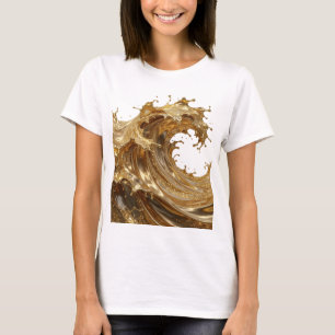 Statement Gold GOLDEN LIQUID SPLASHES Text Design T-Shirt