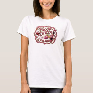 Statement Gold PROUD CITIZEN OF WINE COUNTRY Print T-Shirt