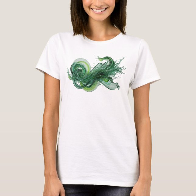 Statement Green ABSTRACT ART Design T-Shirt (Front)