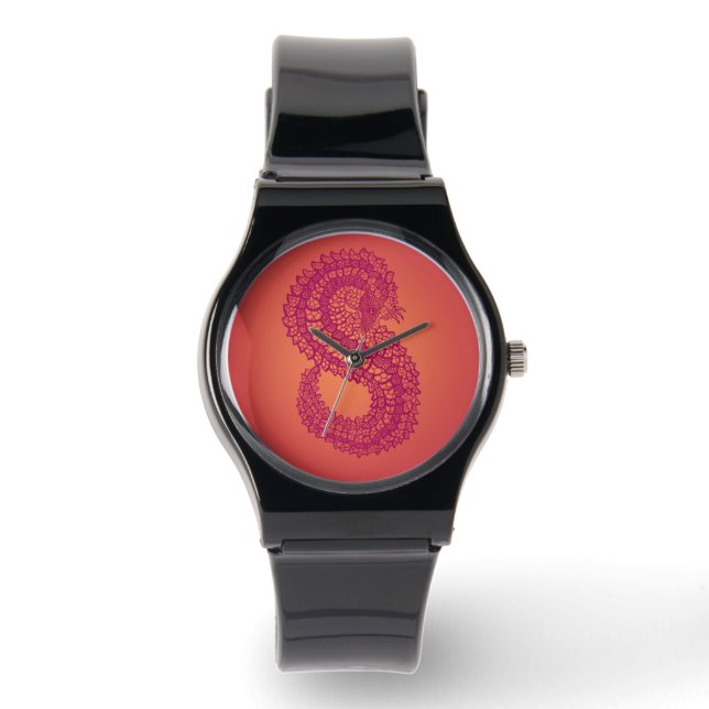 Statement pangolin design orange watch (Front)