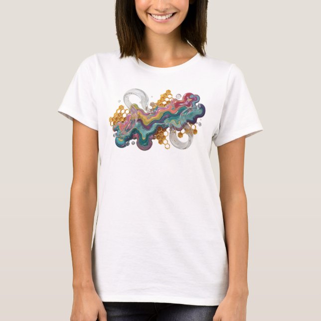 Statement Pink COLORFUL ABSTRACT ART Shirt Design (Front)