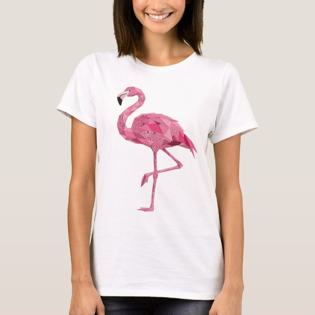 Statement Pink FLAMINGO Design T-Shirt (Front)