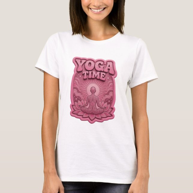 Statement Pink YOGA TIME Shirt Design (Front)