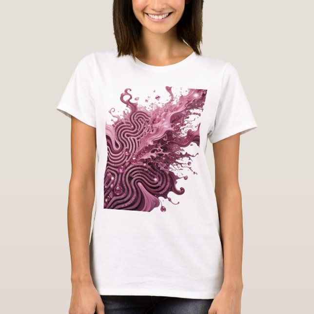 Statement Silver ABSTRACT ART Art Print T-Shirt (Front)