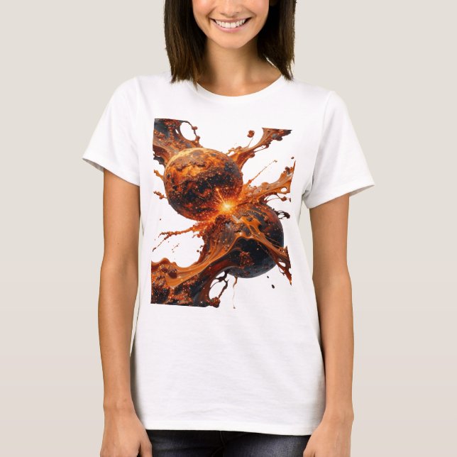 Statement Silver ABSTRACT ART Artistic Motif T-Shirt (Front)