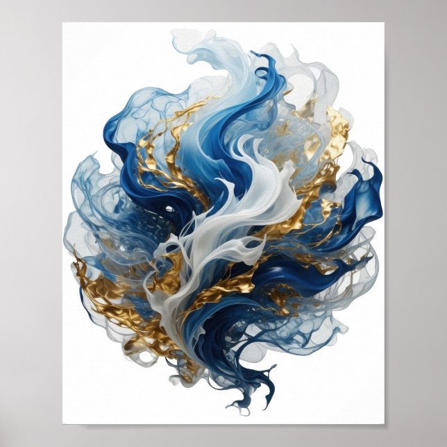Statement Silver ABSTRACT ART Design Poster (Front)