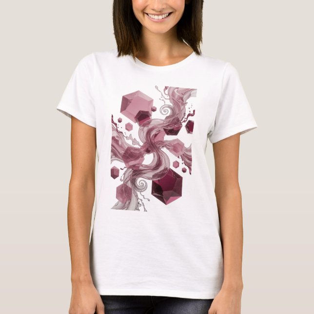 Statement Silver ABSTRACT ART Design T-Shirt (Front)