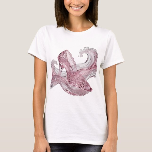 Statement Silver GLASS SLIPPER WAVE Bold Design T-Shirt (Front)