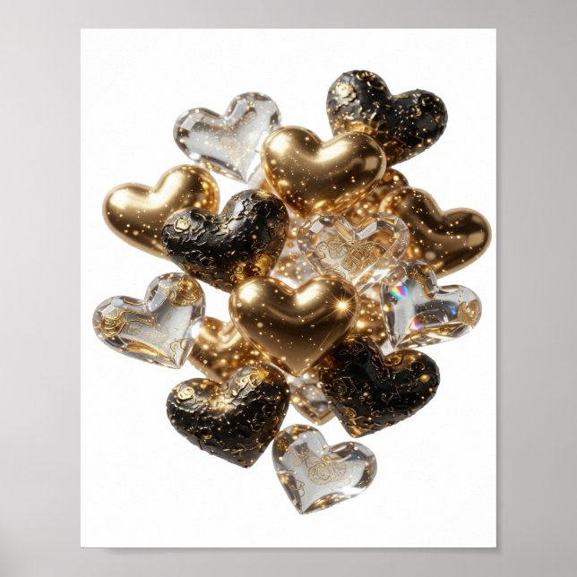 Statement Silver HEARTS OF GOLD AND GLASS Poster (Front)