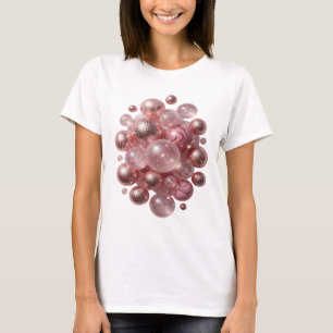 Statement Silver PINK GLASS BUBBLES 3D Text Art T-Shirt