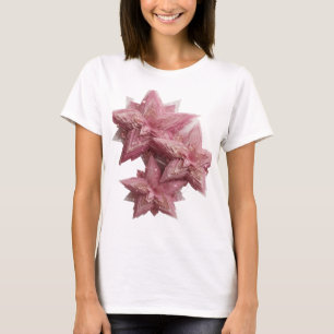 Statement Silver PINK STAR DECORATIONS 3D Text Art T-Shirt