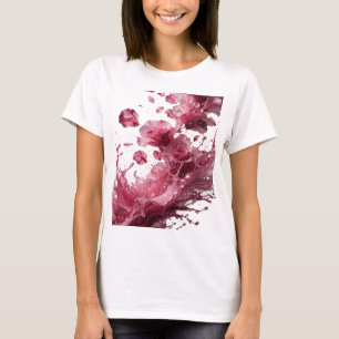 Statement Silver WATERFALLING ROSES Graphic Tee