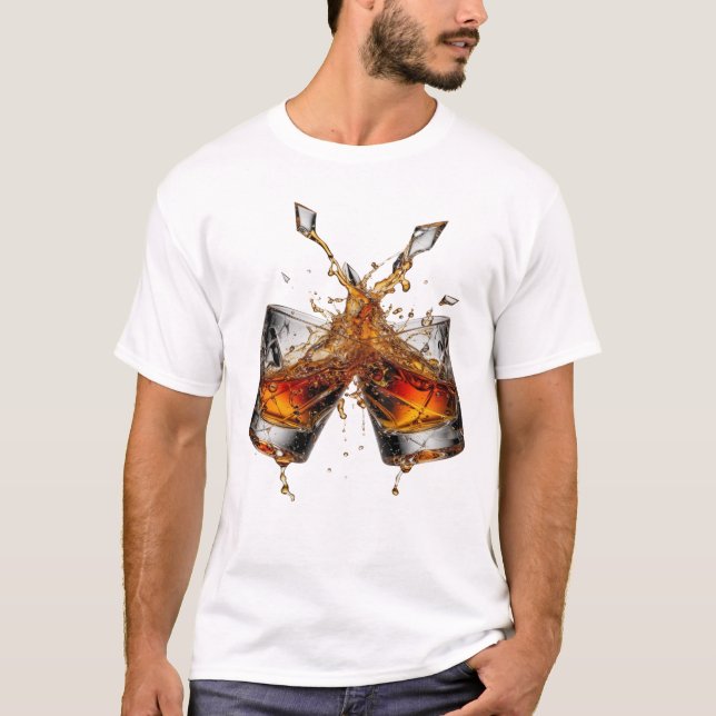 Statement Silver WHISKY SPLASH Slogan Tee (Front)