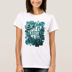 Statement Teal EXTRAORDINARY Artistic Motif T-Shirt