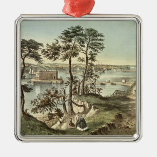 Staten Island and the Narrows from Fort Hamilton Metal Tree Decoration
