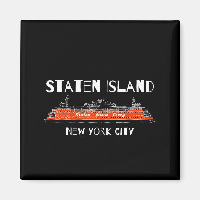 Staten Island Ferry New York Artwork Magnet (Front)