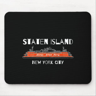 Staten Island Ferry New York Graphic Art Mouse Mat