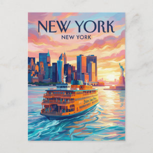 Staten Island Ferry USA Postcard