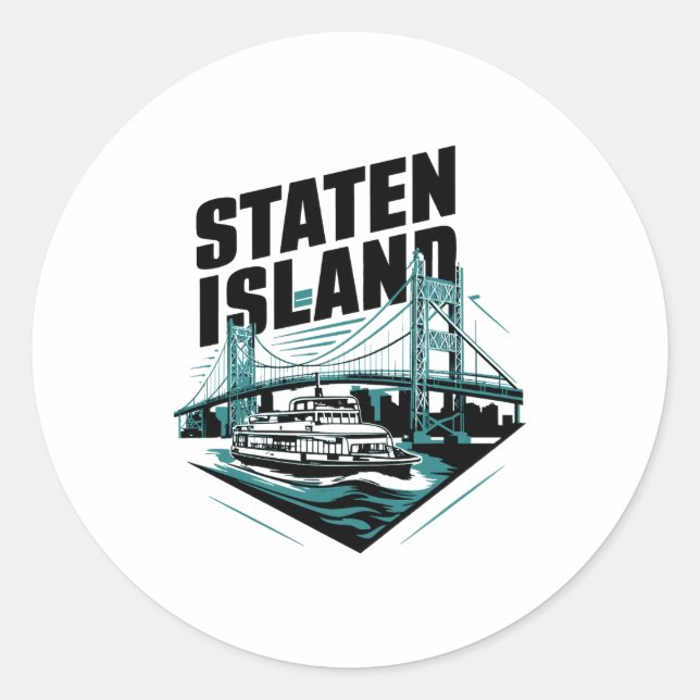 Staten Island New York Ferry _1  Classic Round Sticker (Front)