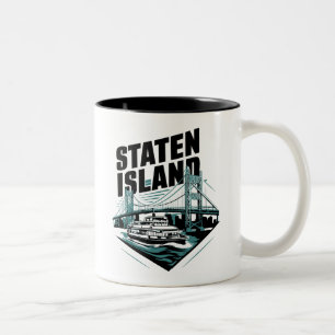 Staten Island New York Ferry Two-Tone Coffee Mug