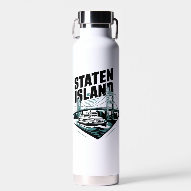 Staten Island New York Ferry Water Bottle (Front)