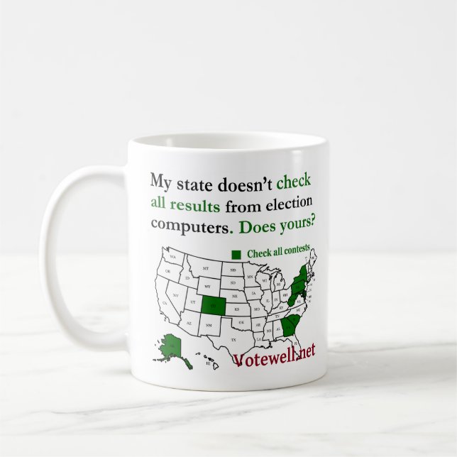 States check all or federal election results coffee mug (Left)